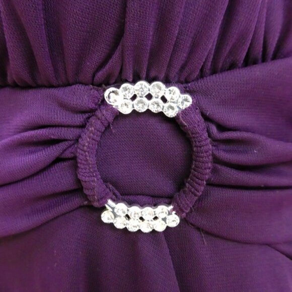 Betsy & Adam Gown Sweetheart Wine Berry Padded Bra Lined Back Zipper Rhinestones - Picture 6 of 10